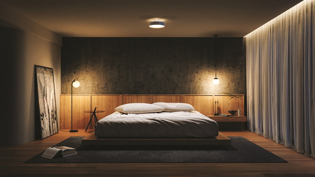 照明で演出するミニマルベッドルーム(Night)