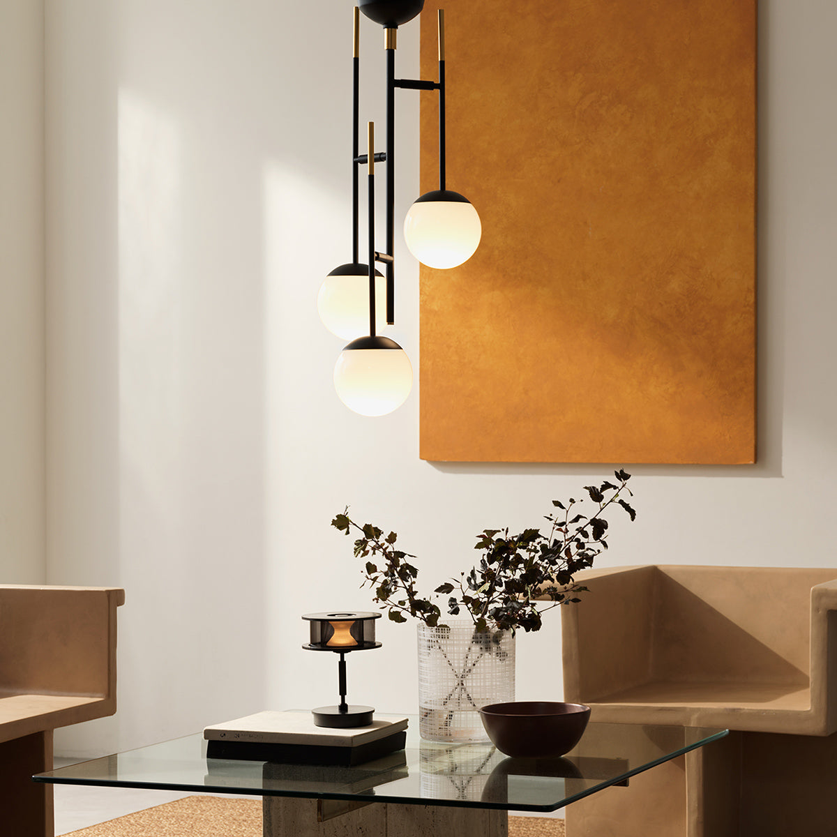 Bliss mini 3 cross-ceiling light / Nocturne LED-table lamp