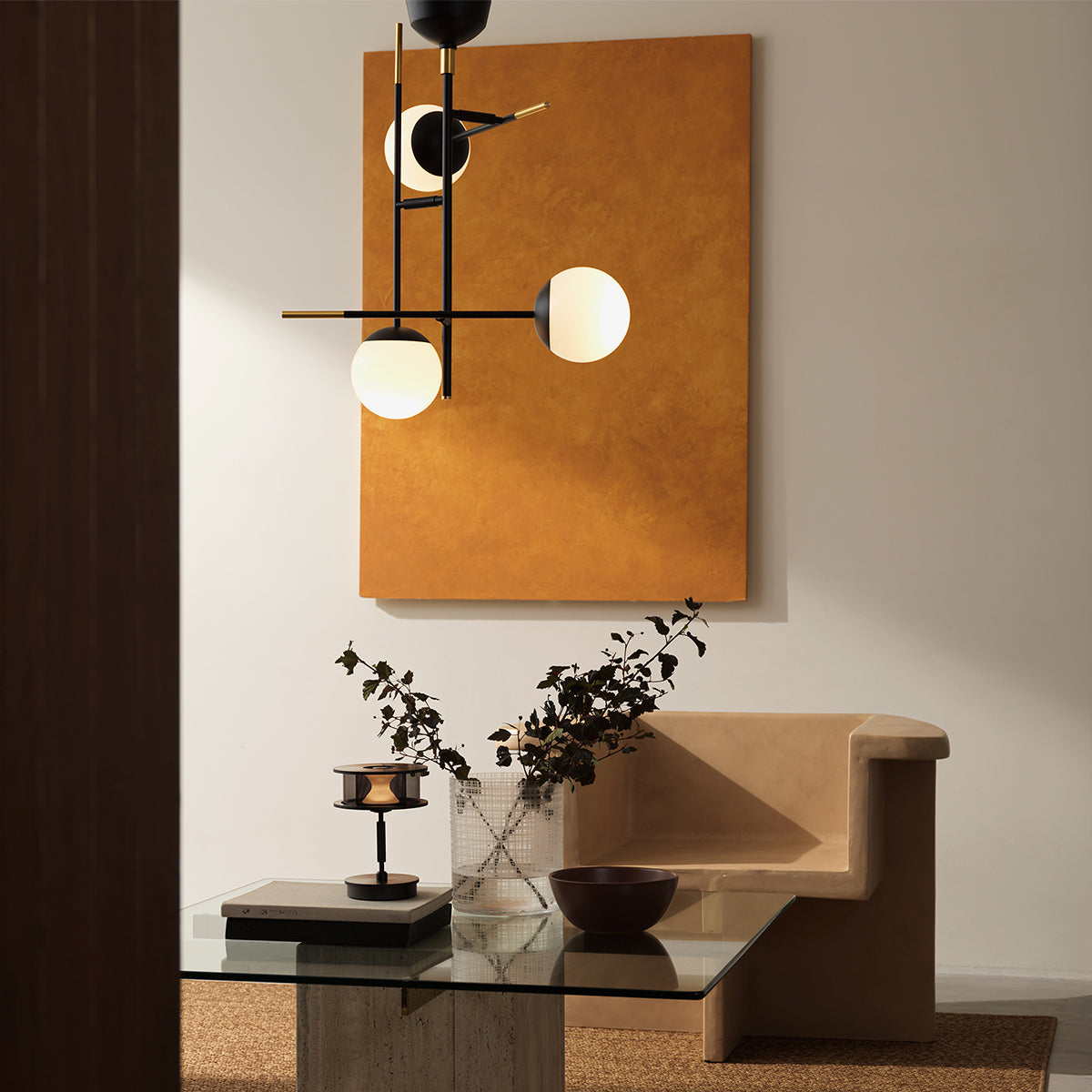 Bliss mini 3 cross-ceiling light / Nocturne LED-table lamp