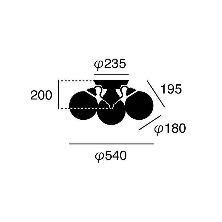 Tango-ceiling lamp 3 サイズ詳細(単位:mm)