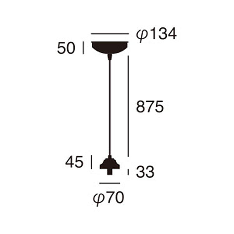 ベーシックペンダント本体 口金:E17型 サイズ詳細