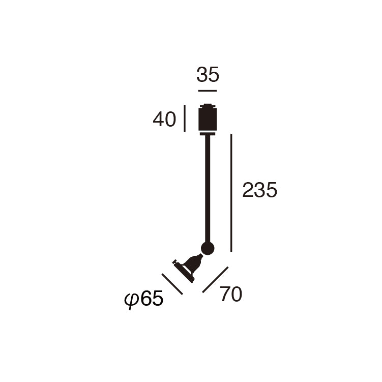 真鍮スポットL本体 口金:E17型 サイズ詳細