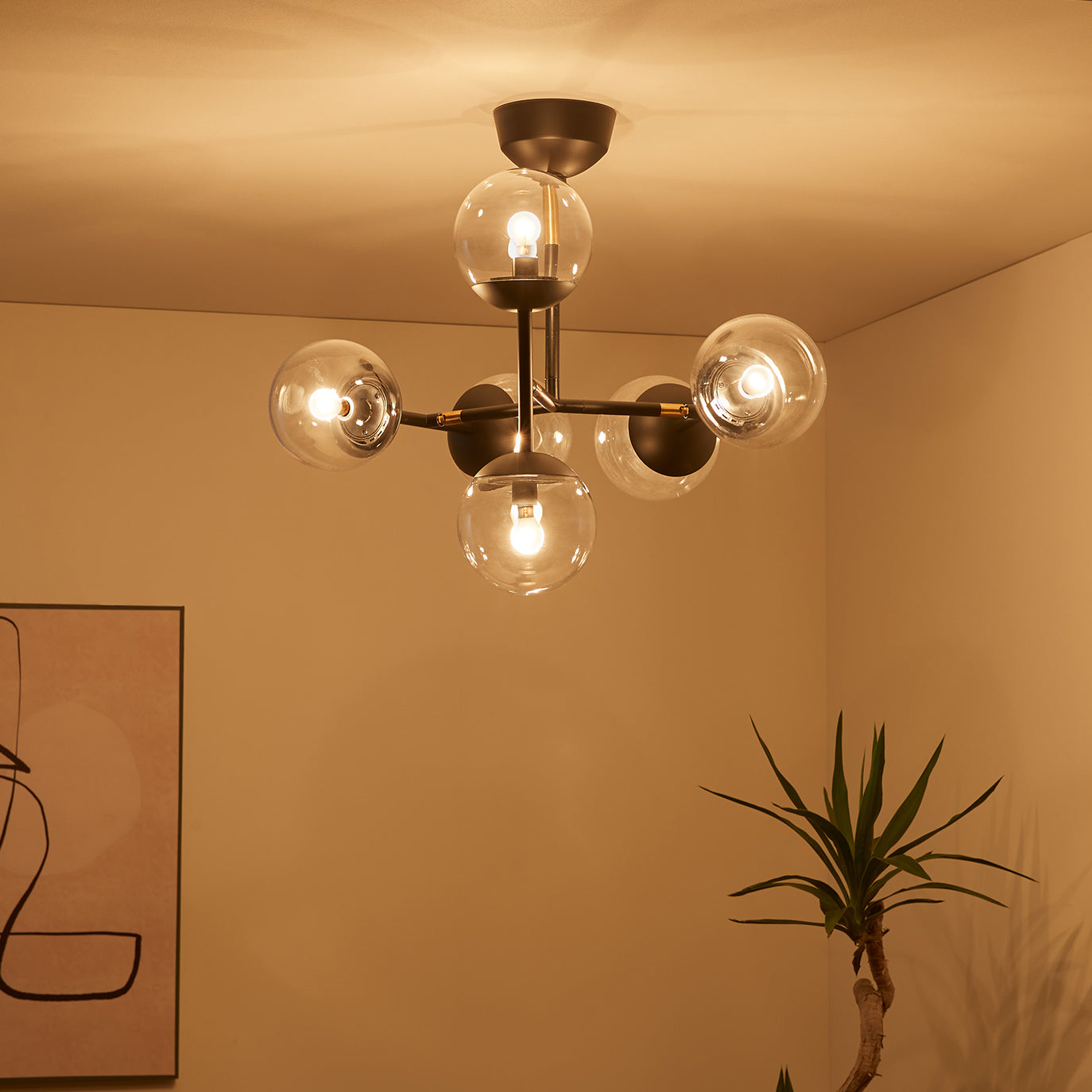 Bliss mini 6-ceiling light(クリア)点灯時