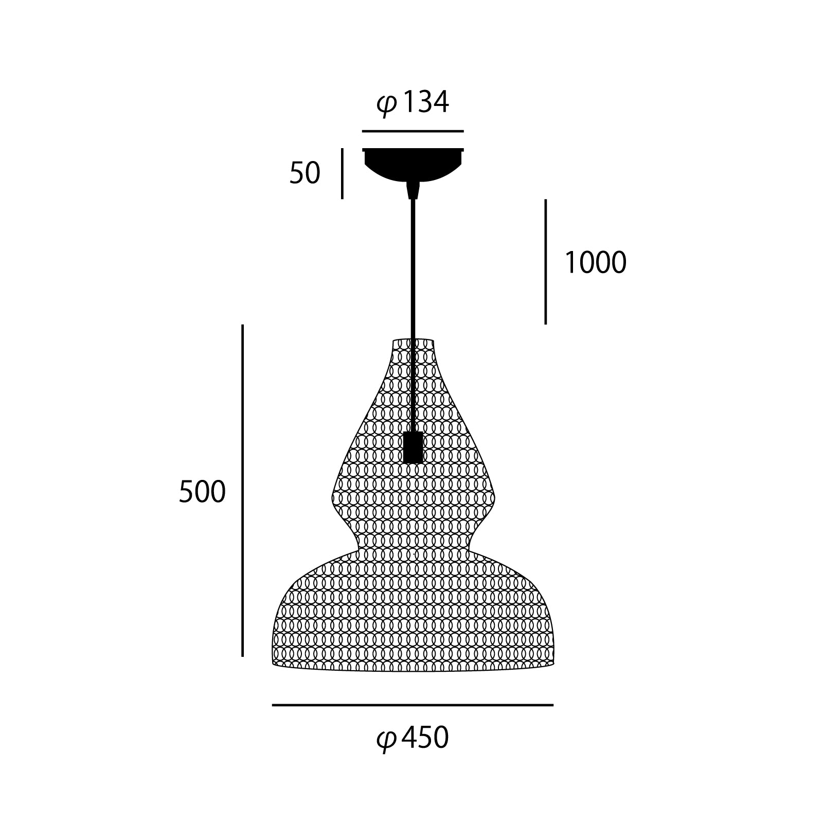 Harvest-pendant light 1サイズ詳細(単位:mm)