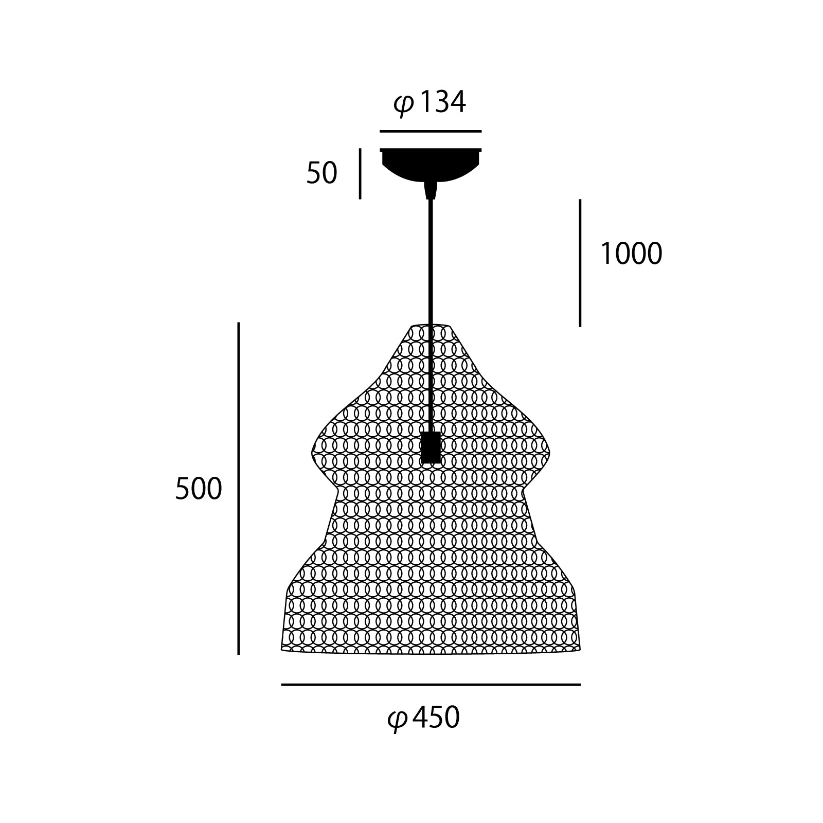 Harvest-pendant light 2サイズ詳細(単位:mm)