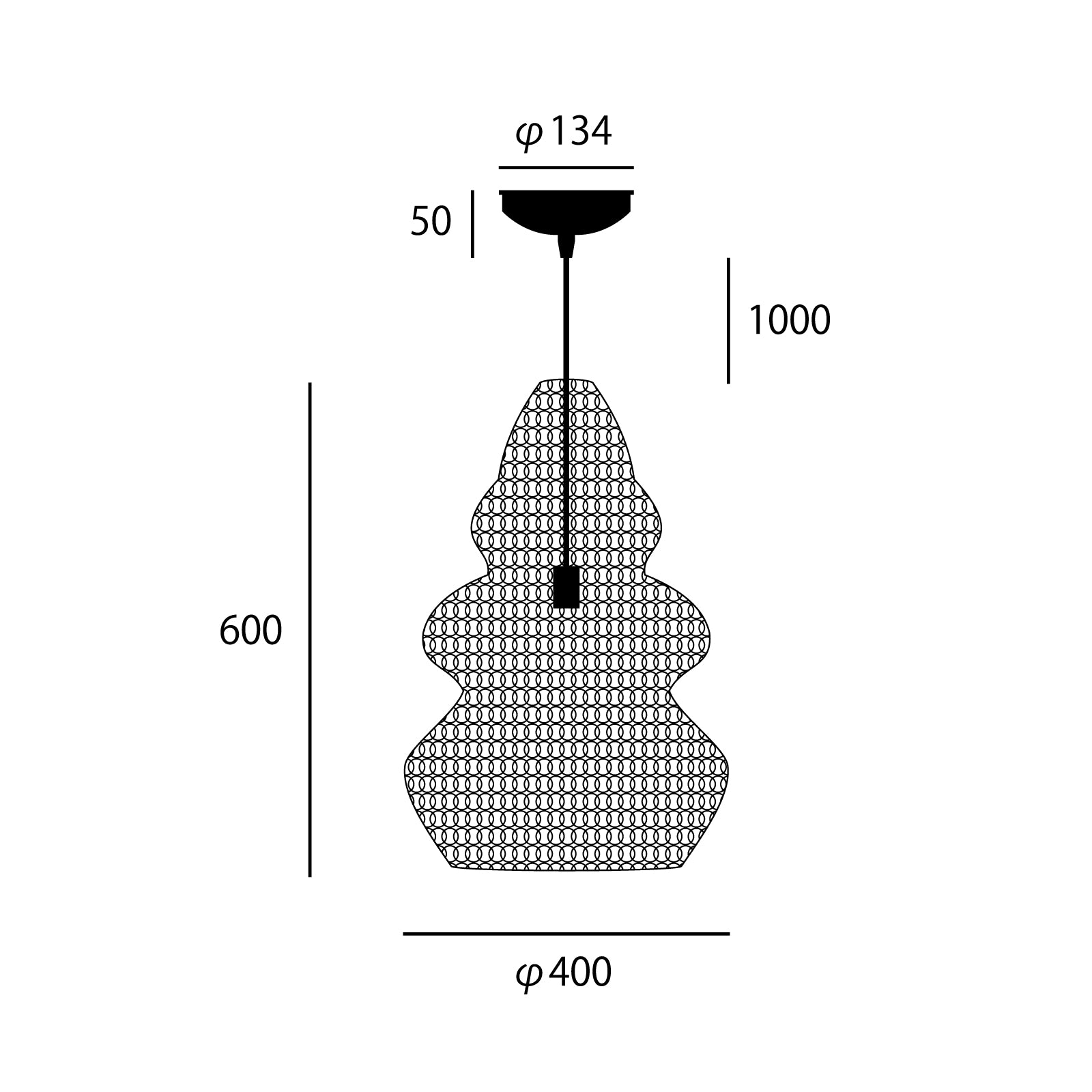 Harvest-pendant light 3サイズ詳細(単位:mm)