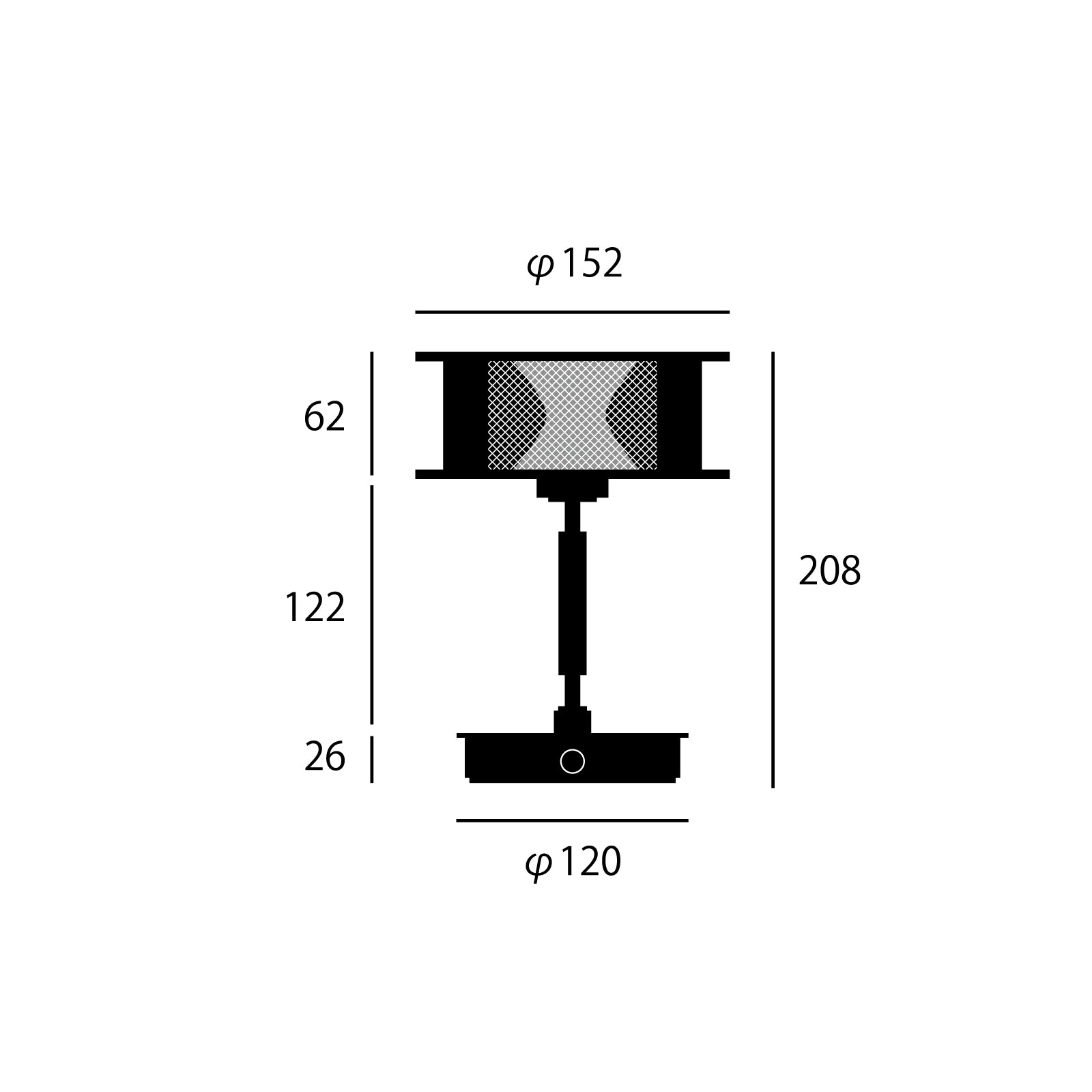 Nocturne LED-table lamp サイズ詳細(単位:mm)