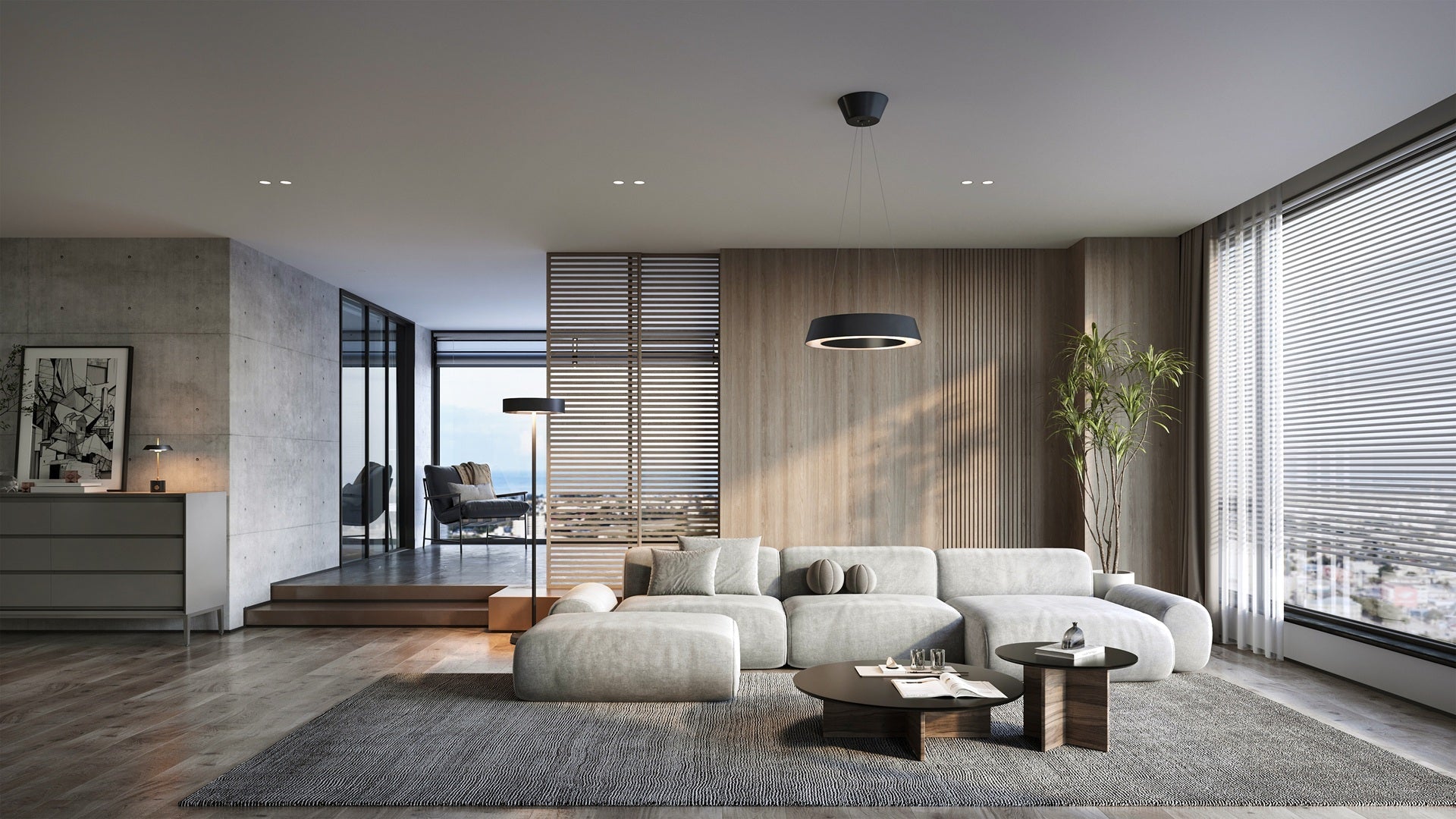 光と影が織りなす、静寂を纏ったリビングスタイリング