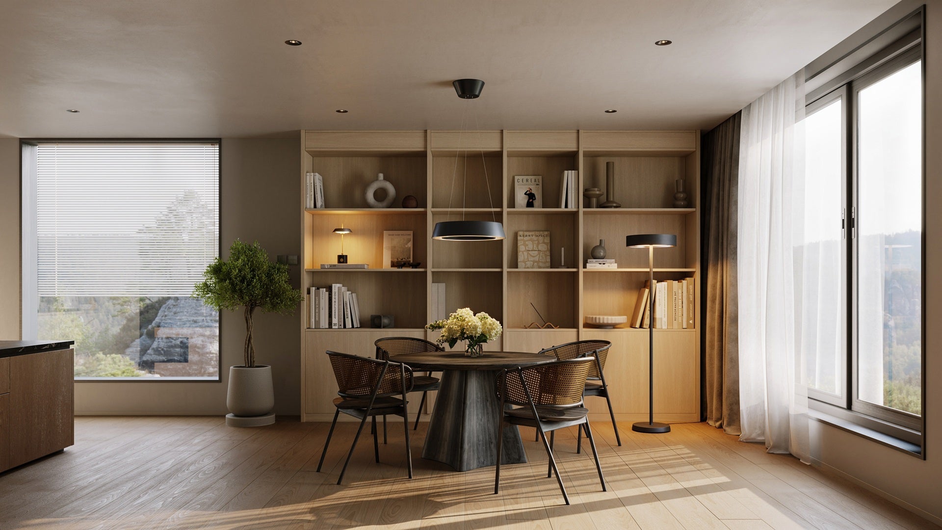 静寂をデザインする、大人のダイニング空間