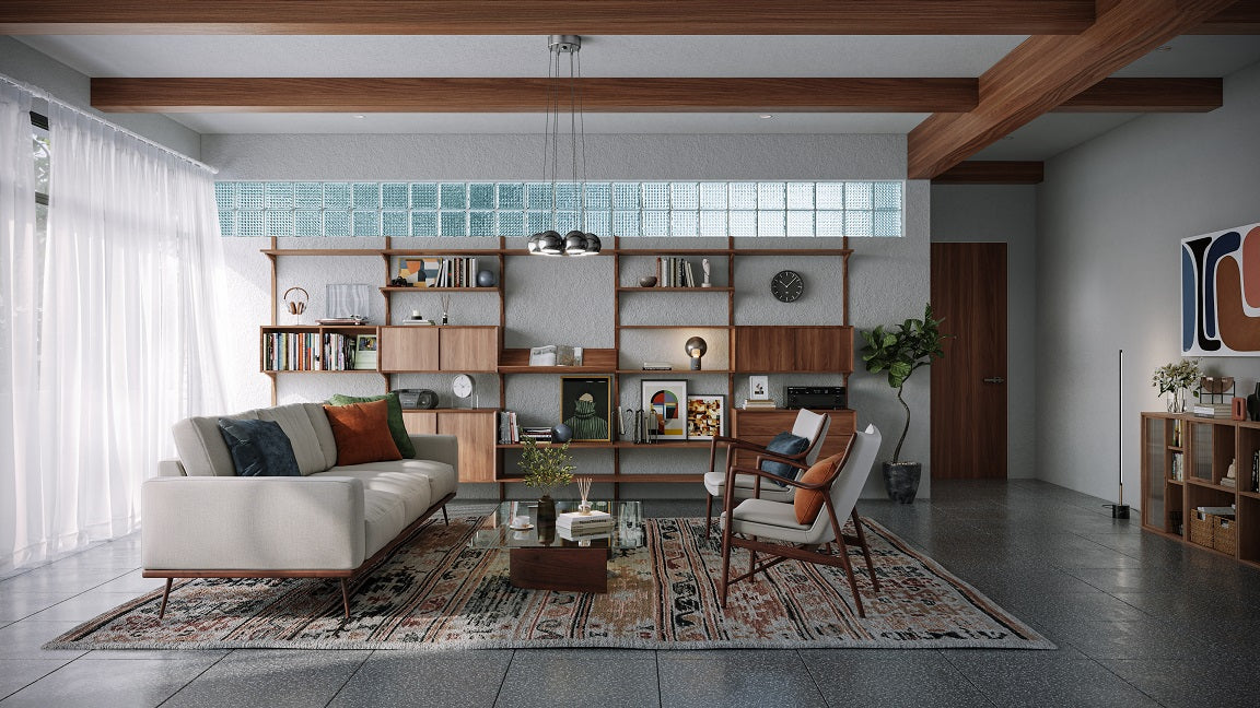 ペンダントが映える開放的なリビング