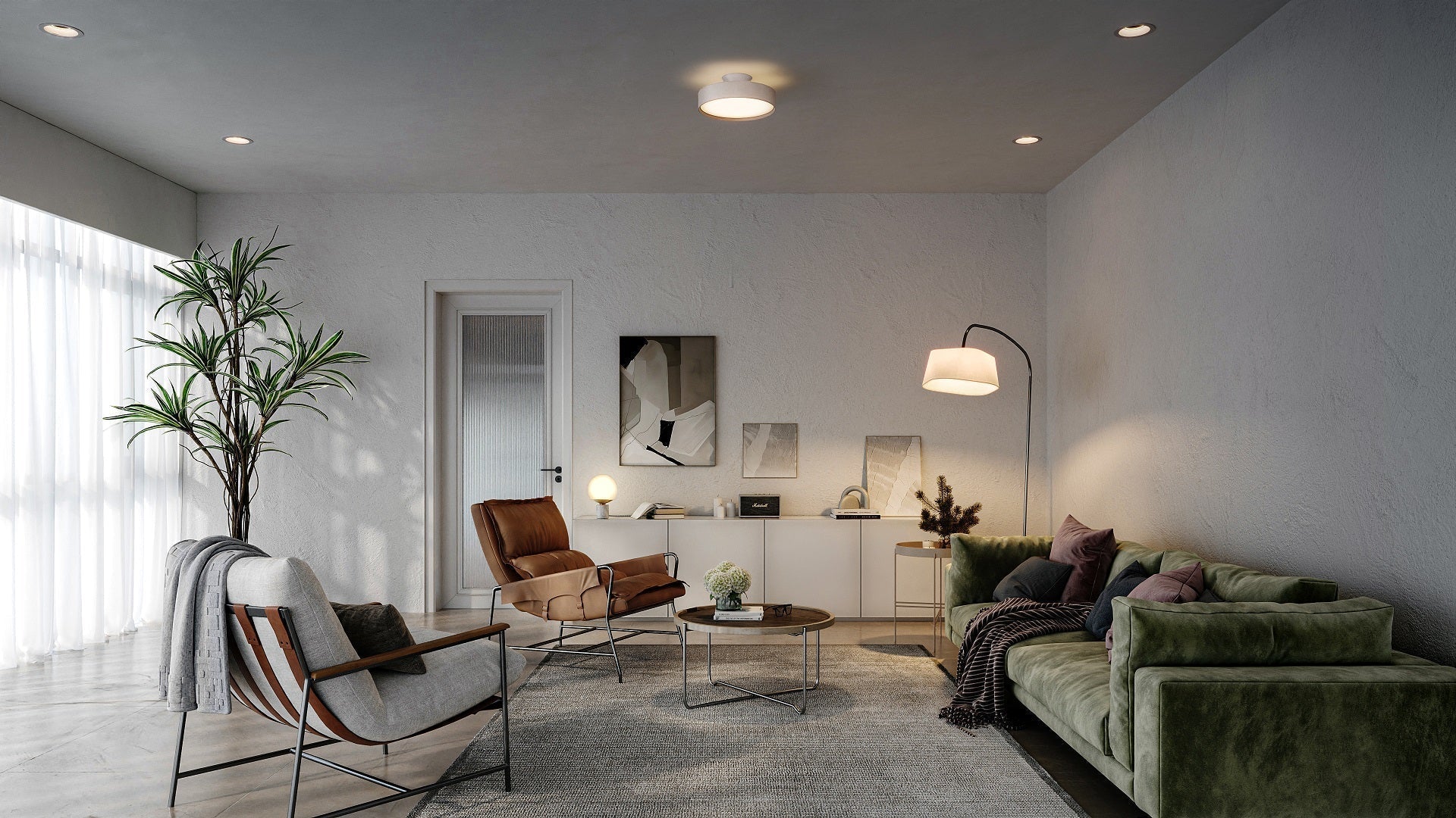 リビング空間を優しく整える、限定カラーのシーリング