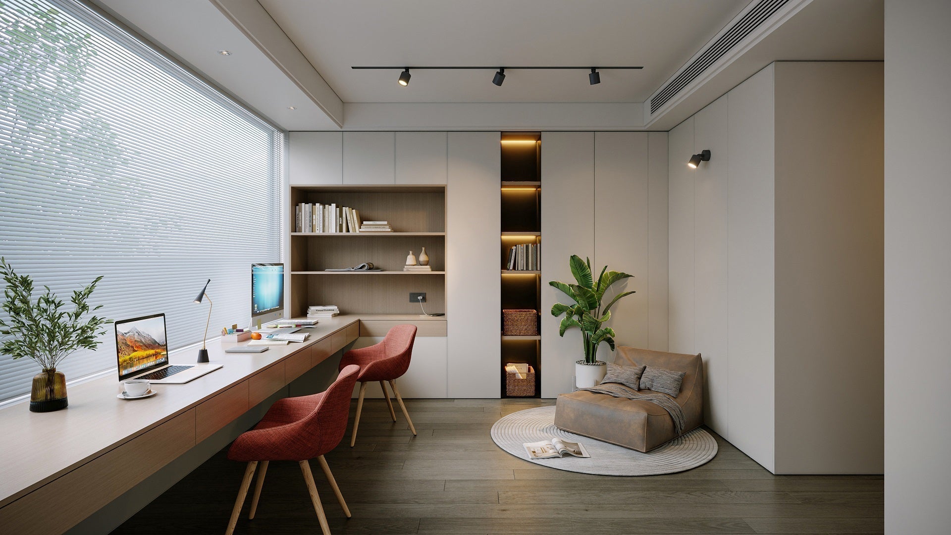 陰影が生む立体感あるワークスペース