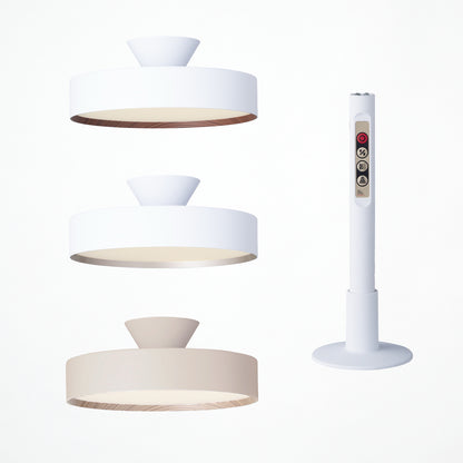 ホワイト系 / クレイベージュカラーの本体と付属のリモコン