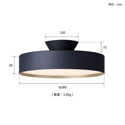 Glow 3000 LED-ceiling light サイズ詳細（単位：mm）
