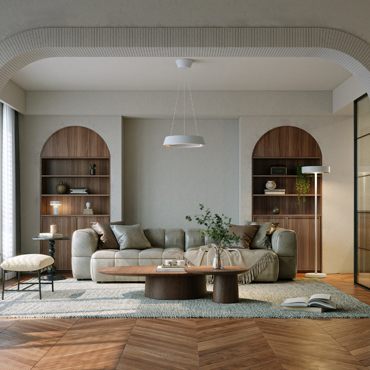 Loop LED-pendant light / Glow LED-floor lamp / Marble LED-table lamp