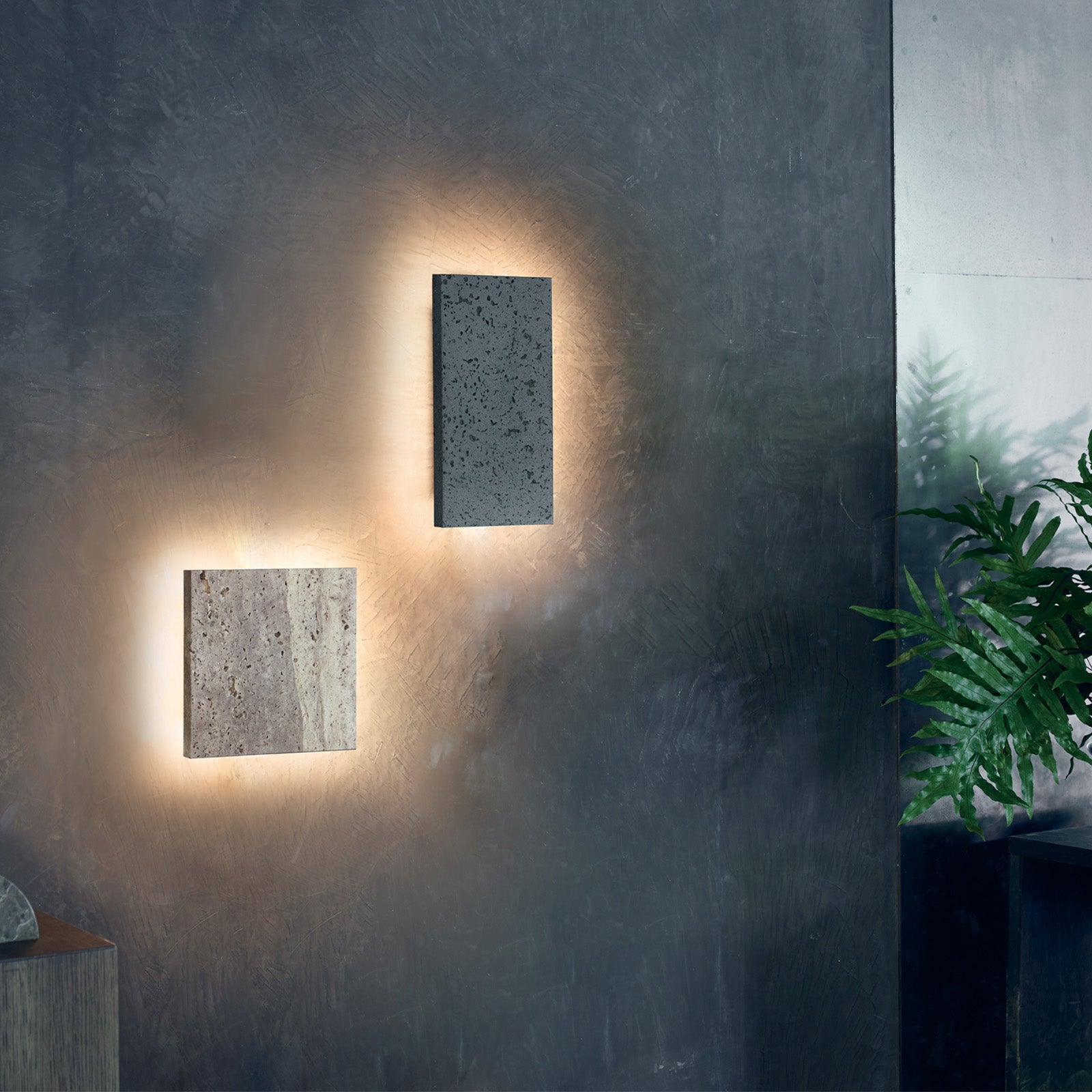 Noir LED-wall light cube / Noir LED-wall light rectangle