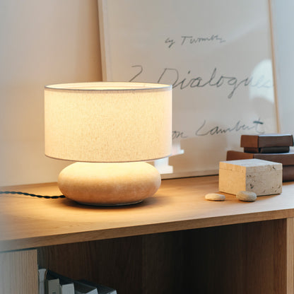 Ecru-table lamp S / Travertine-box