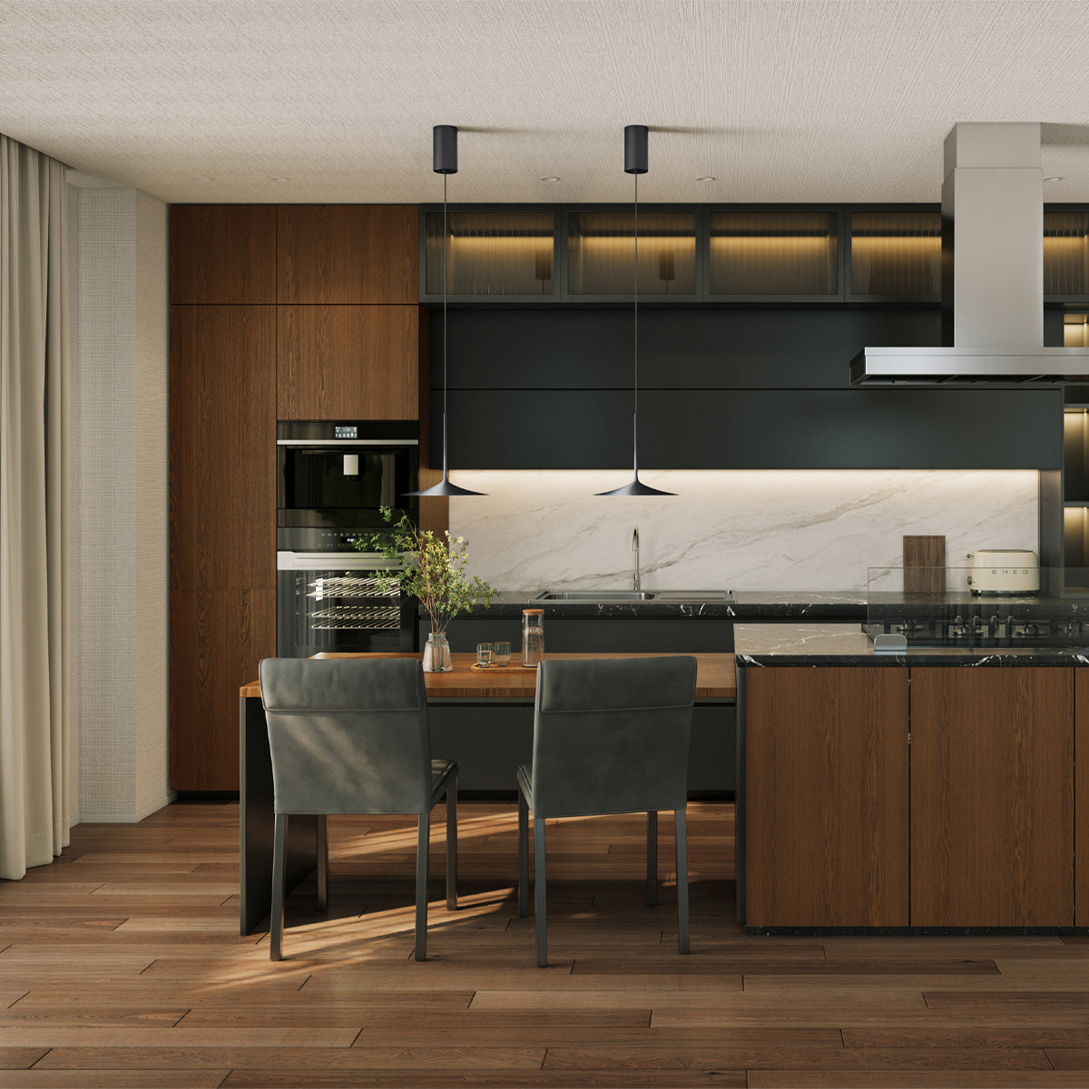 Shadow LED-lift pendant light L スタイリング事例