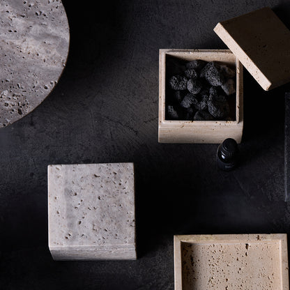 Travertine-box / rectangle / circle base L