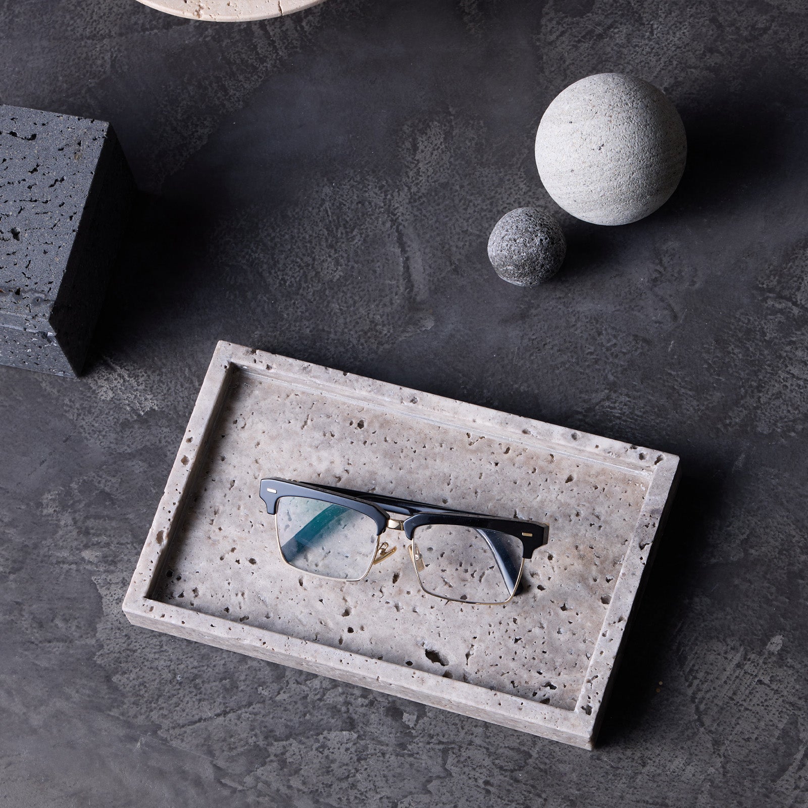 Travertine-tray rectangle / box