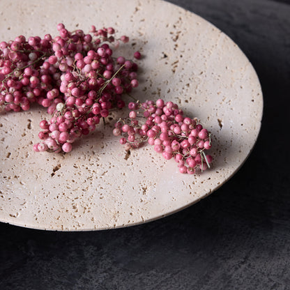 Travertine-tray circle base L