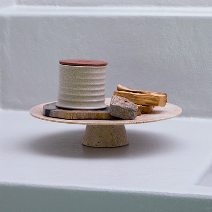 Travertine-tray circle base L