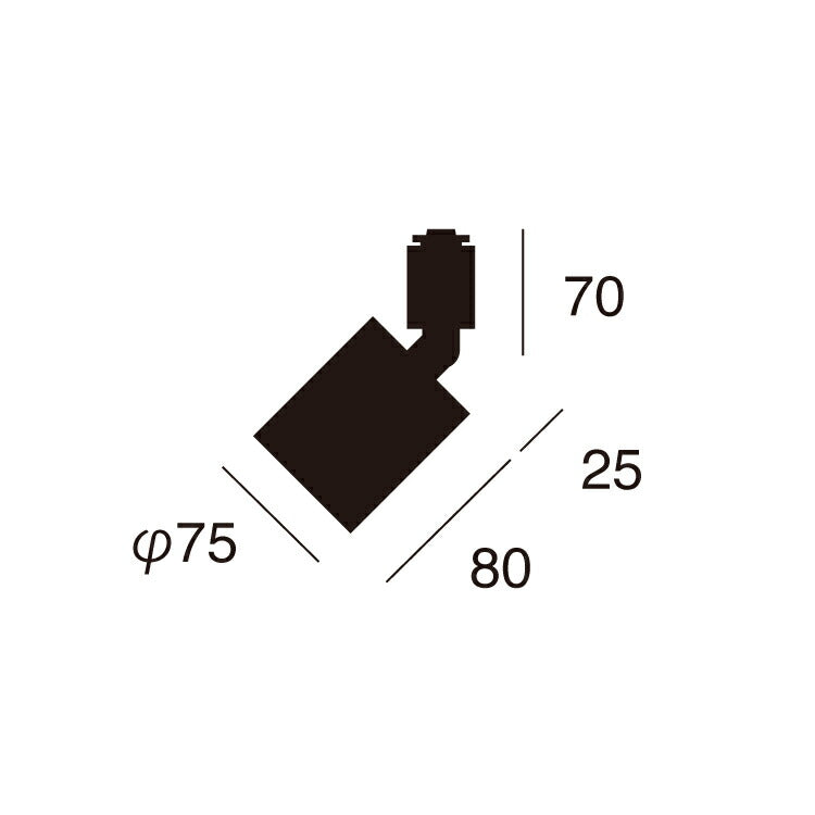 Grid PLUS-swingable duct down light サイズ詳細