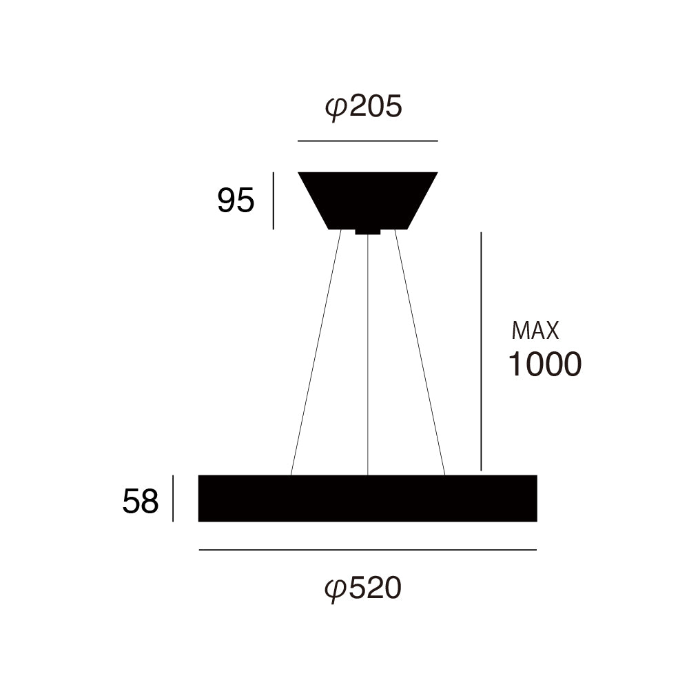 Glow 5500 LED-pendant light サイズ詳細