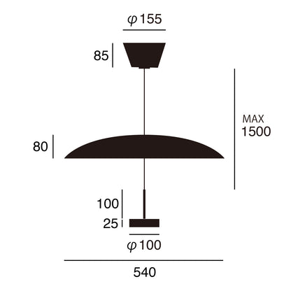 Core LED-shade pendant light サイズ詳細（単位：mm）