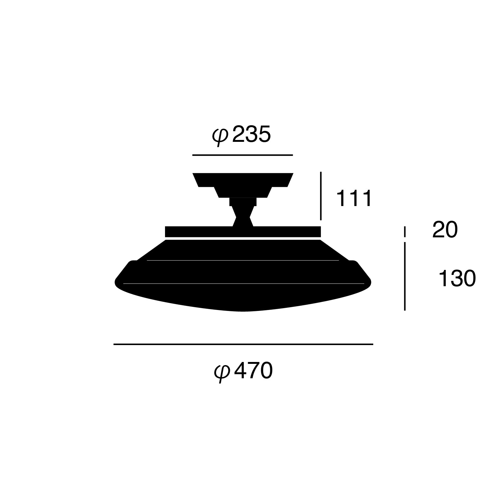 Graph  LED-remote ceiling light  サイズ詳細（単位：mm）