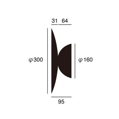 Probe-wall lamp L サイズ詳細（単位：mm）