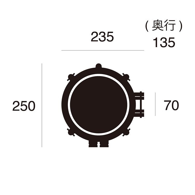 Navy base-dome wall lamp サイズ詳細