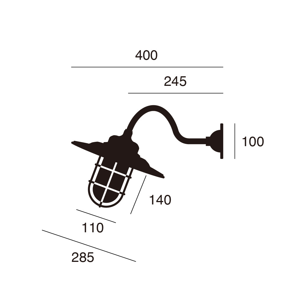 Navy base shade-wall lamp 1 サイズ詳細