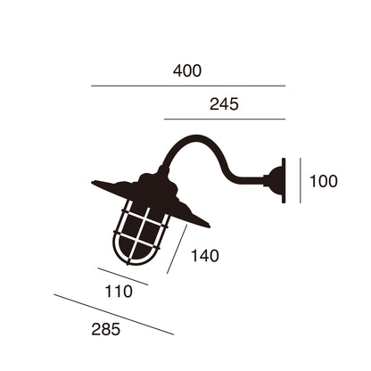 Navy base shade-wall lamp 1 サイズ詳細