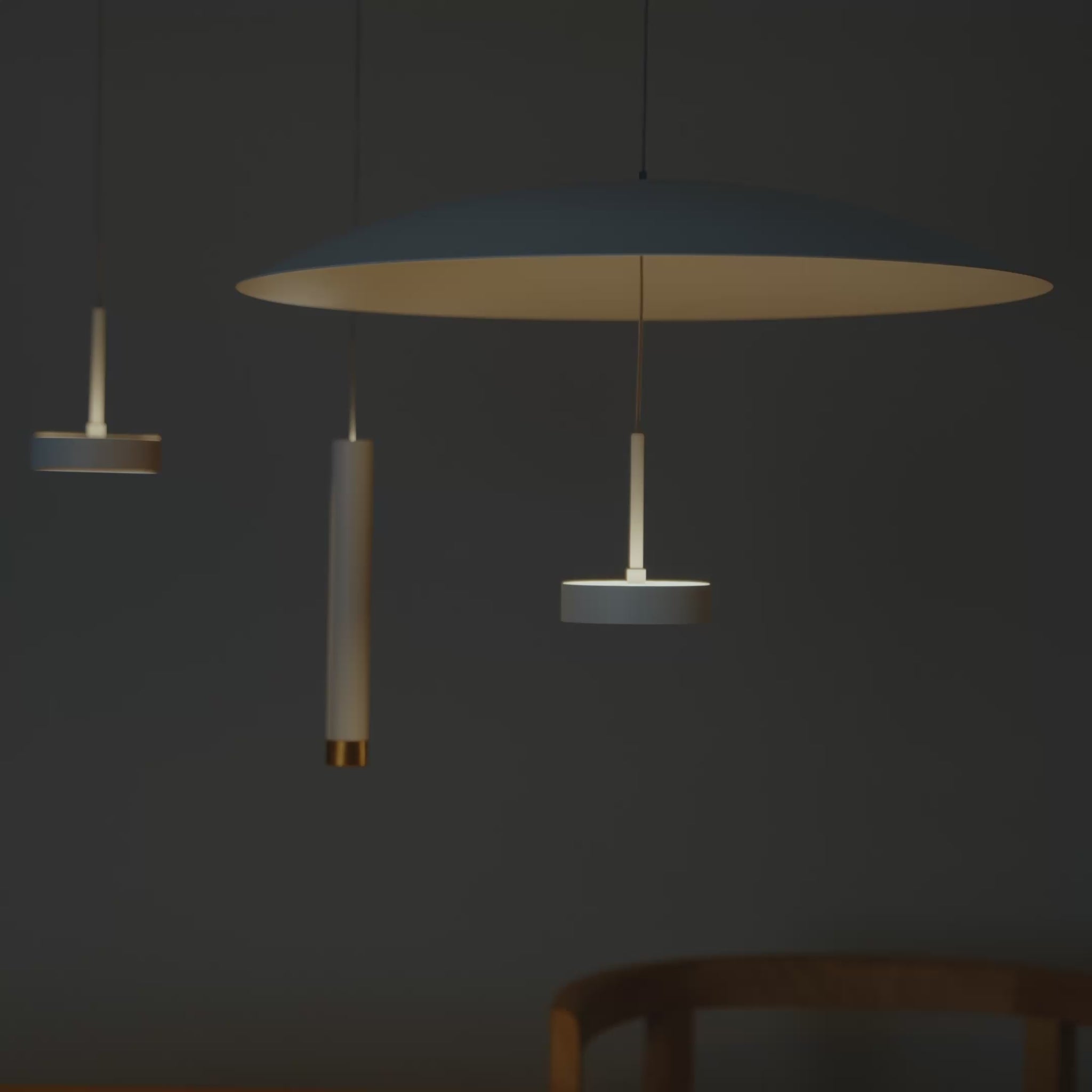 Club 1 LED-pendant light / Core LED-shade pendant light