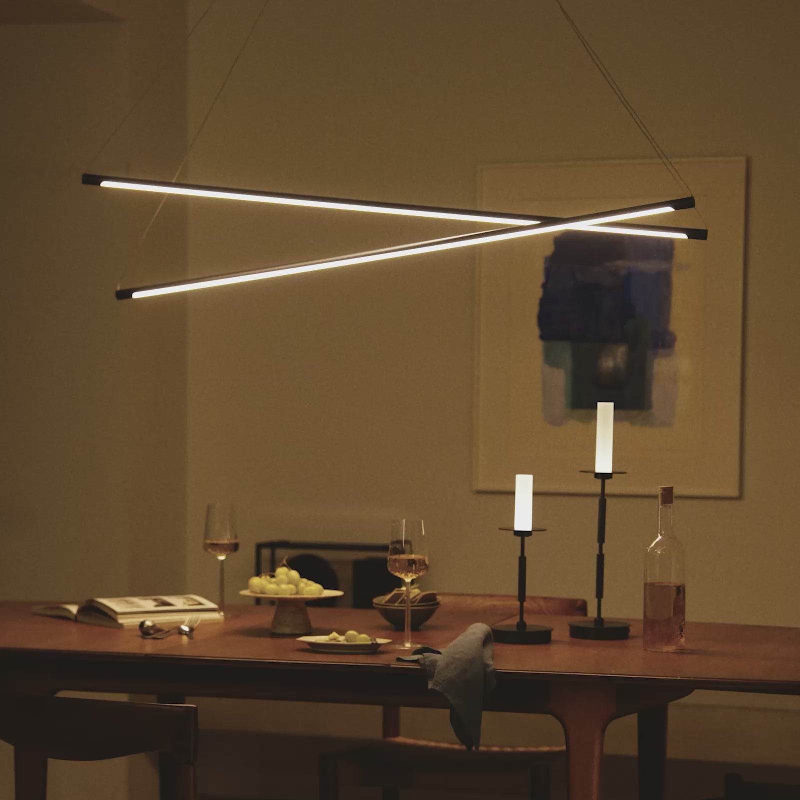 Vision 120 cross LED-pendant light / Tempo LED-table lamp