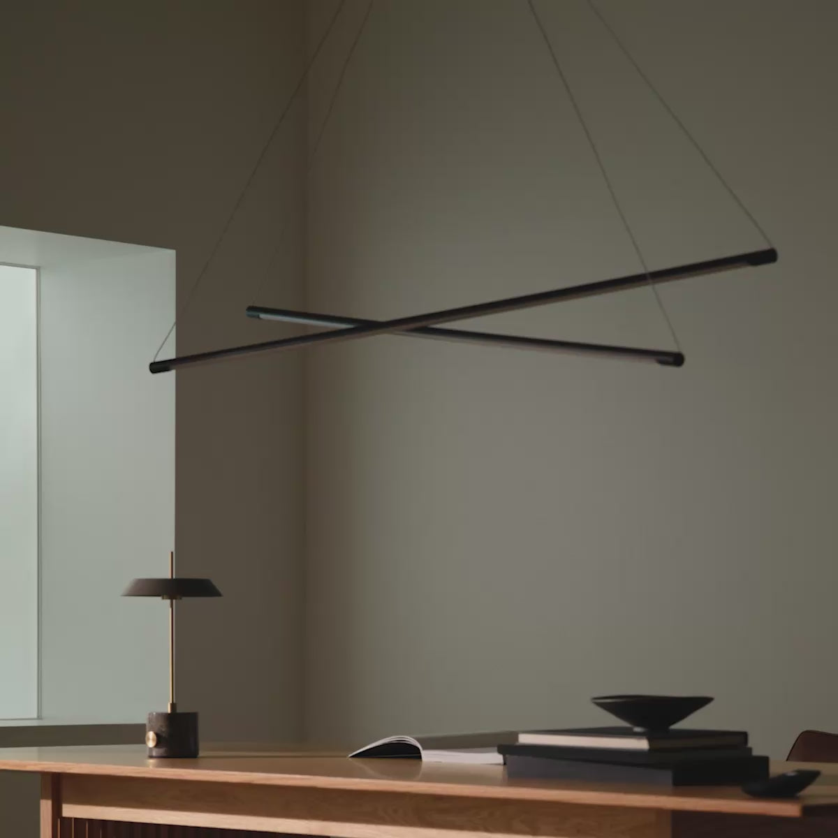 Vision 120 cross LED-pendant light & floor lamp S / Innocence LED-table lamp S