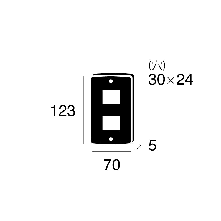 BRASS Switch plate 2 サイズ詳細