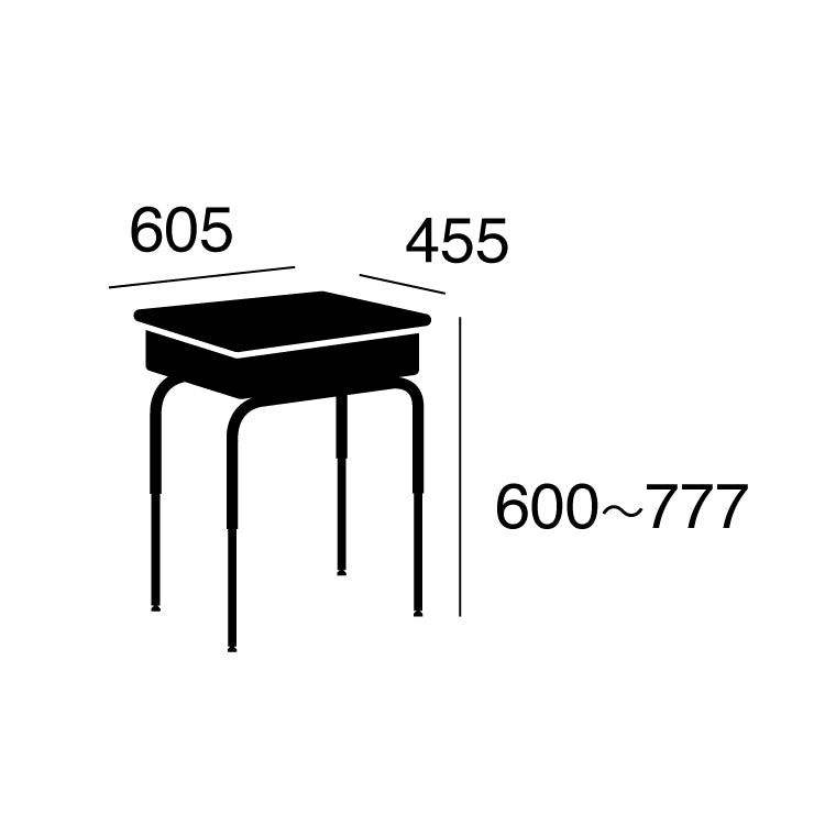 VIRCO Student desk サイズ詳細（単位：mm）